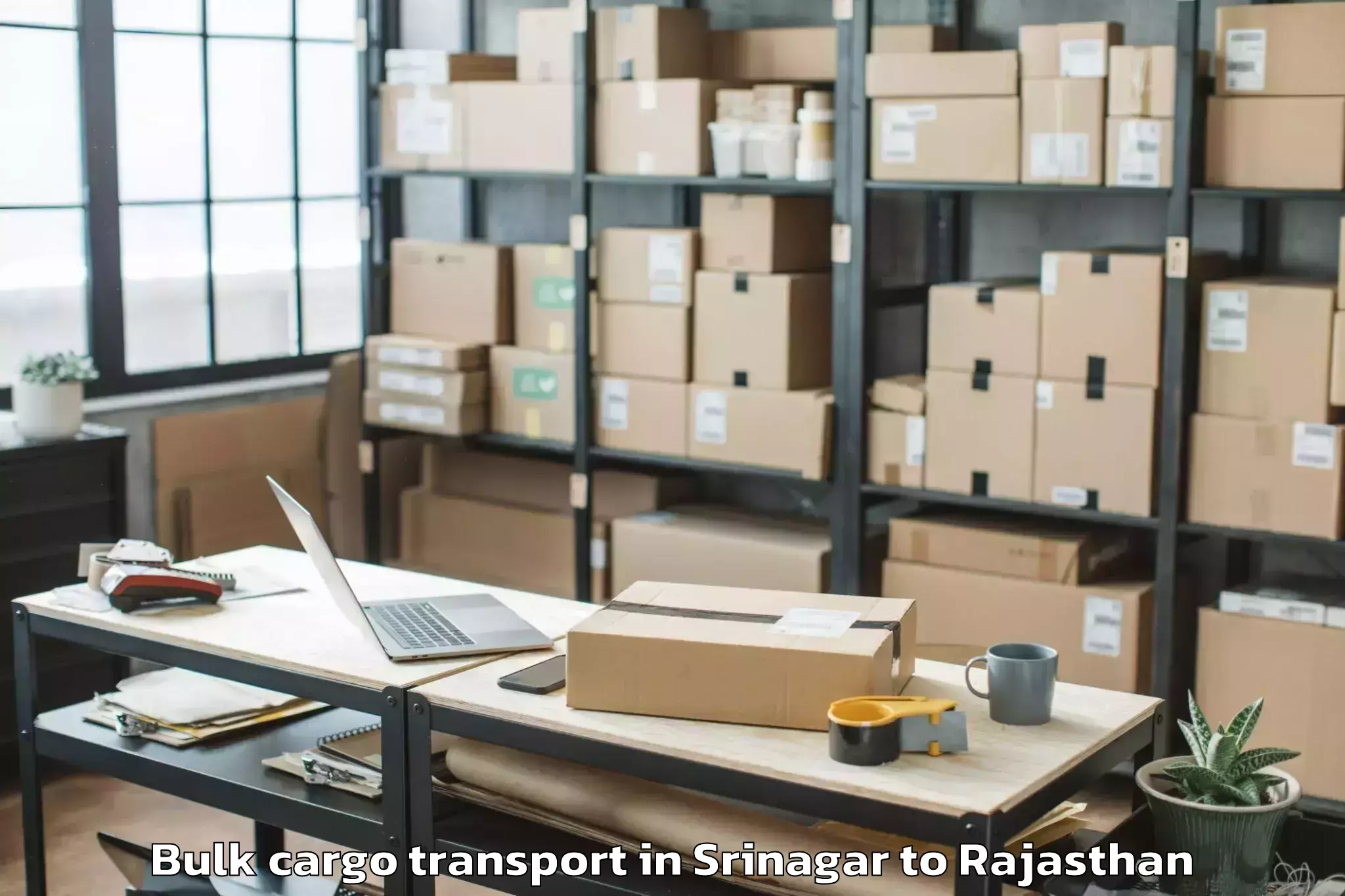 Book Srinagar to Dungarpur Bulk Cargo Transport Online